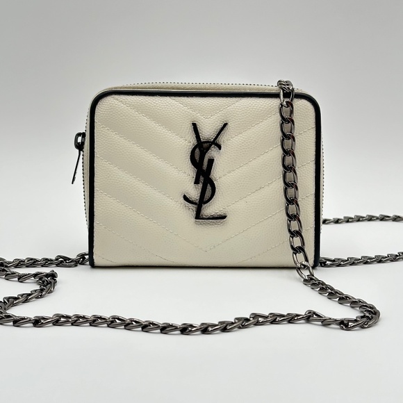 Authentic YLS  Matelasse Compact Wallet + Crossbody Kit - Picture 1 of 16